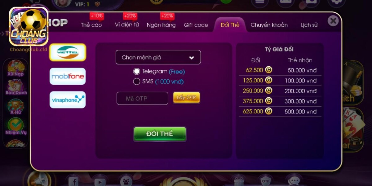 Hướng dẫn nhanh 4 bước thực hiện rút tiền Choang Club về ví bằng card điện thoại