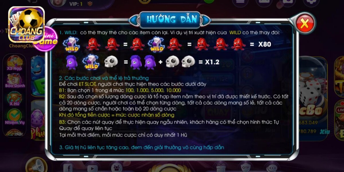 Luật chơi và quy định các mức cược trong game ET Slot