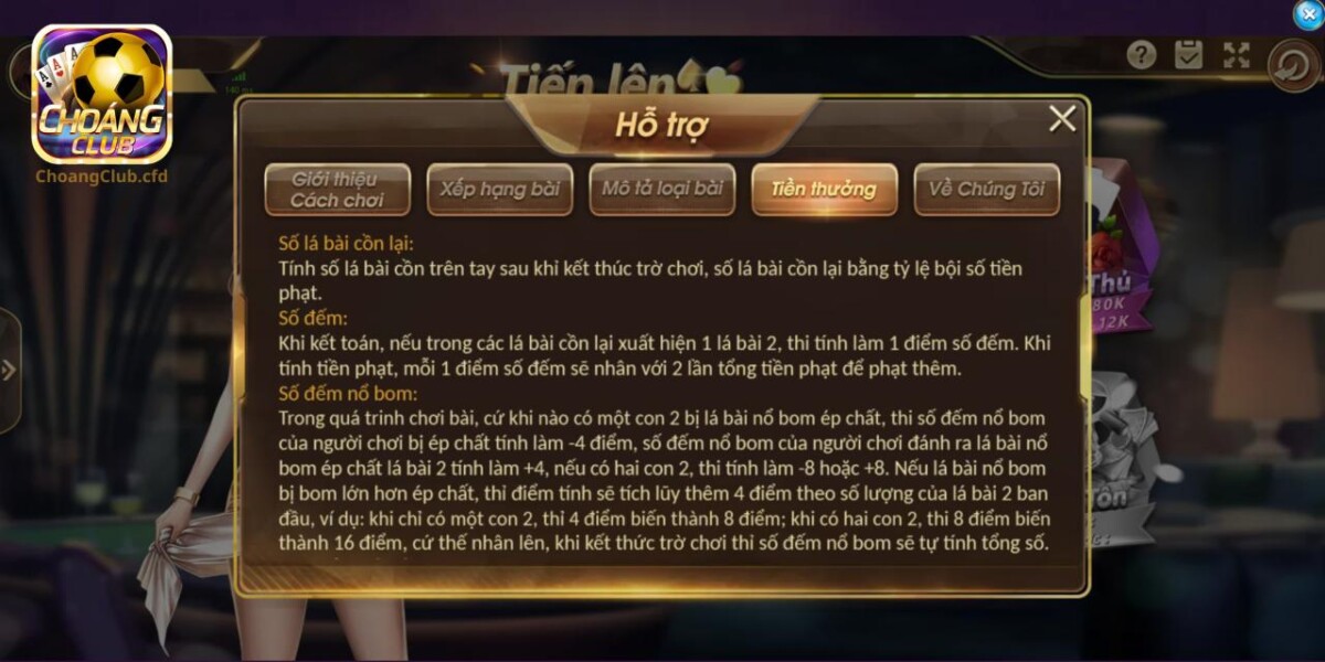 Tiền thưởng khi chơi Tiến Lên tại cổng game Choang club