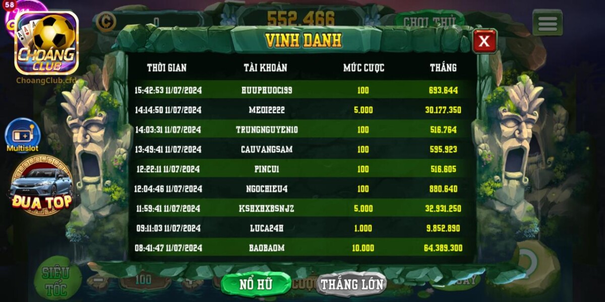 Tính năng xem BXH đặc biệt 